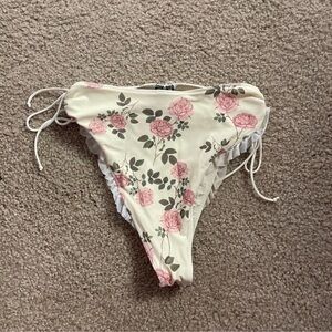 For love and lemons  floral nylon spandex bikini bottom size xs